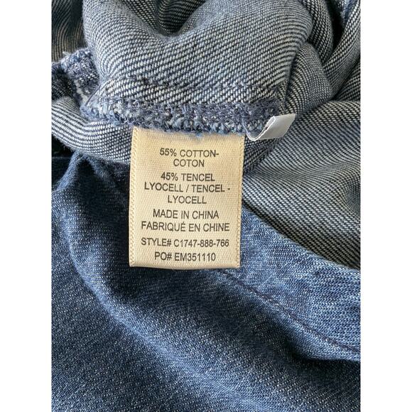 Cloth & Stone Denim Jumpsuit Womens Size Medium Blue Cotton Tencel Pockets - Picture 6 of 10